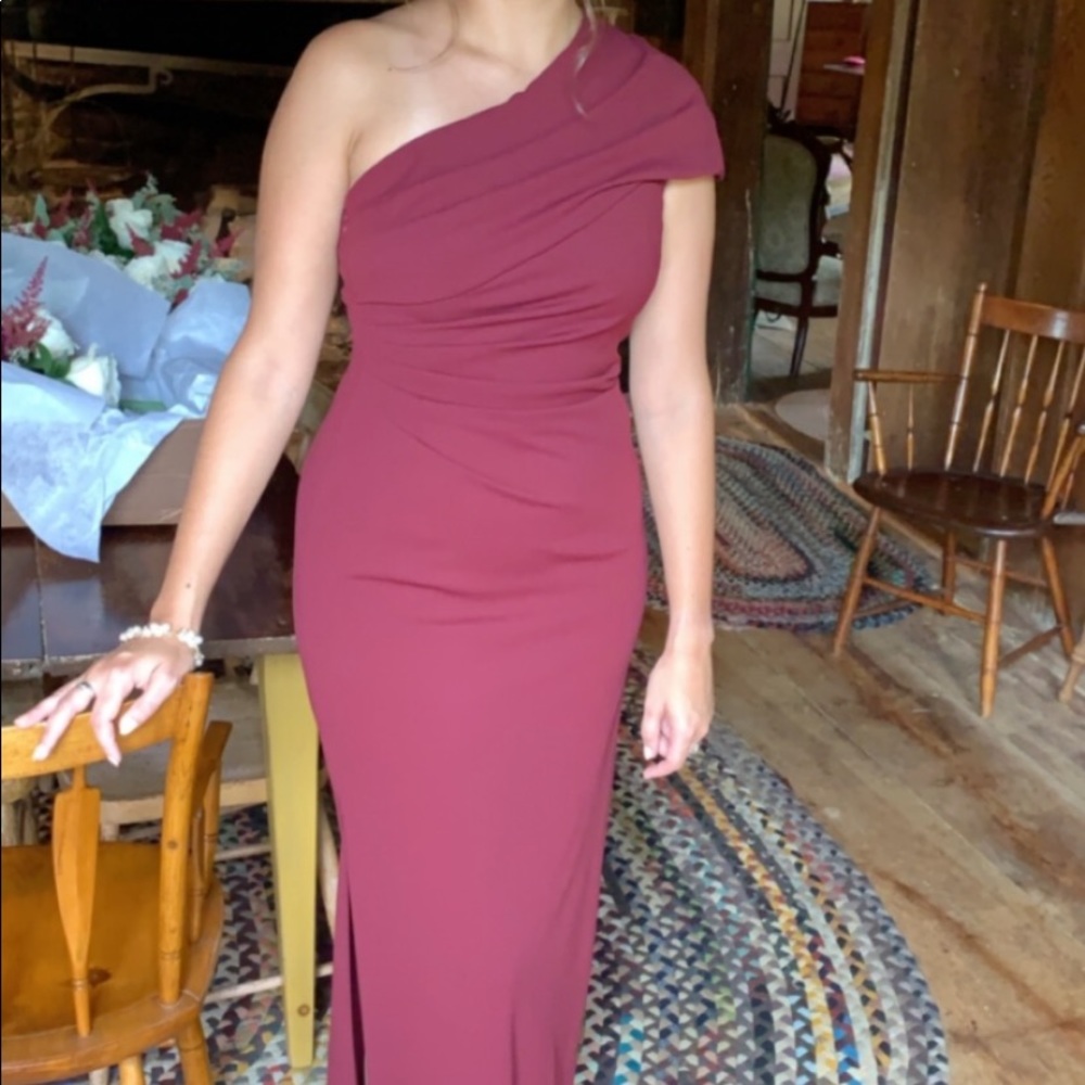 Maroon bridesmaid dress